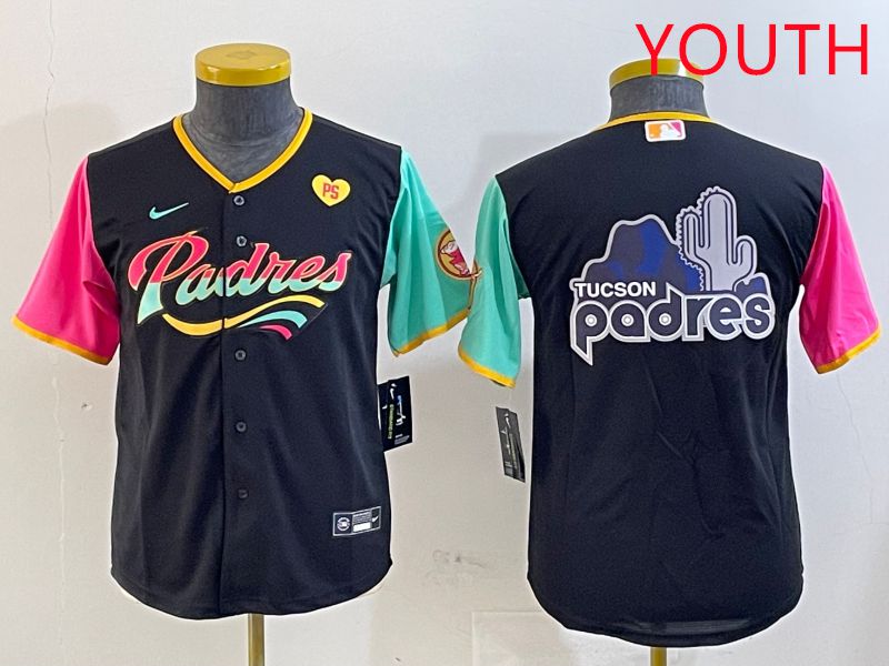 Youth San Diego Padres Blank Black City Edition Game 2025 Nike MLB Jersey style 9->youth mlb jersey->Youth Jersey
